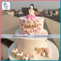 Pink Butterfly Baby Girl Cake