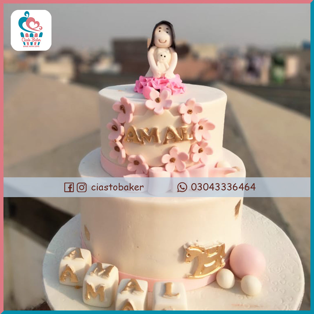 Pretty Pink Baby Girl Cakes