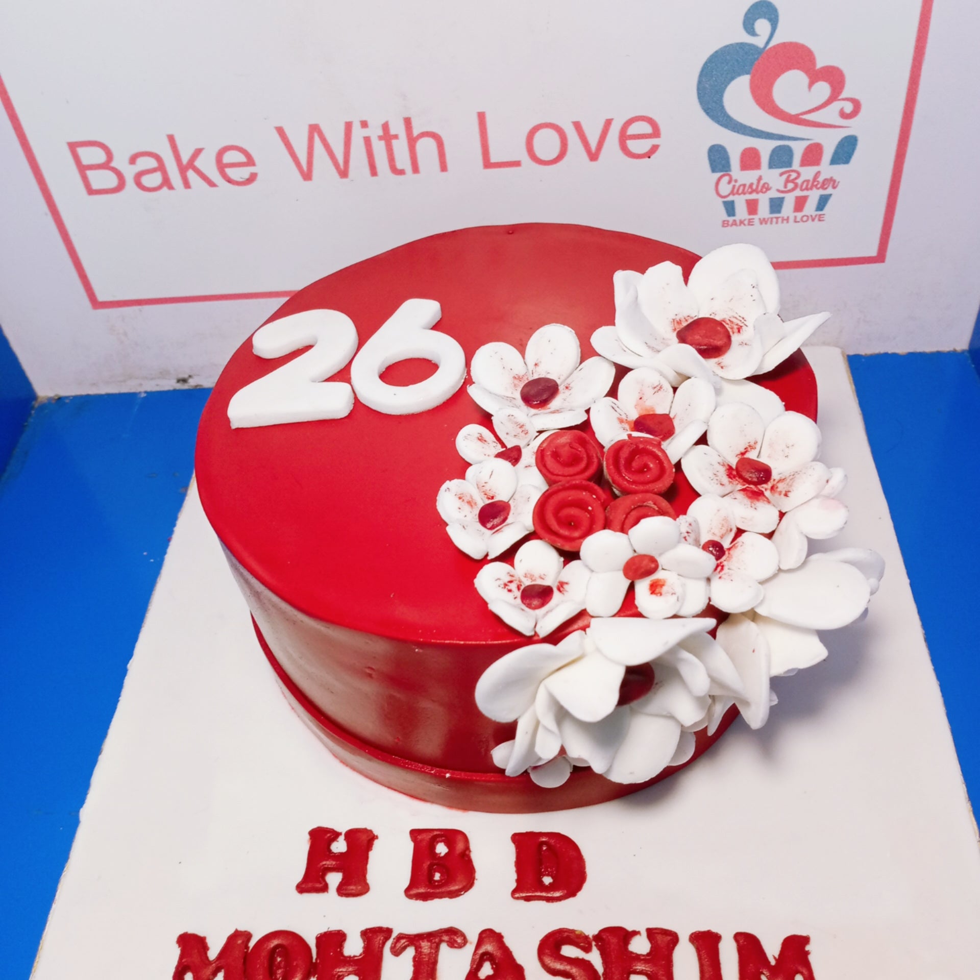 Bride Red And White  Celebration Cake