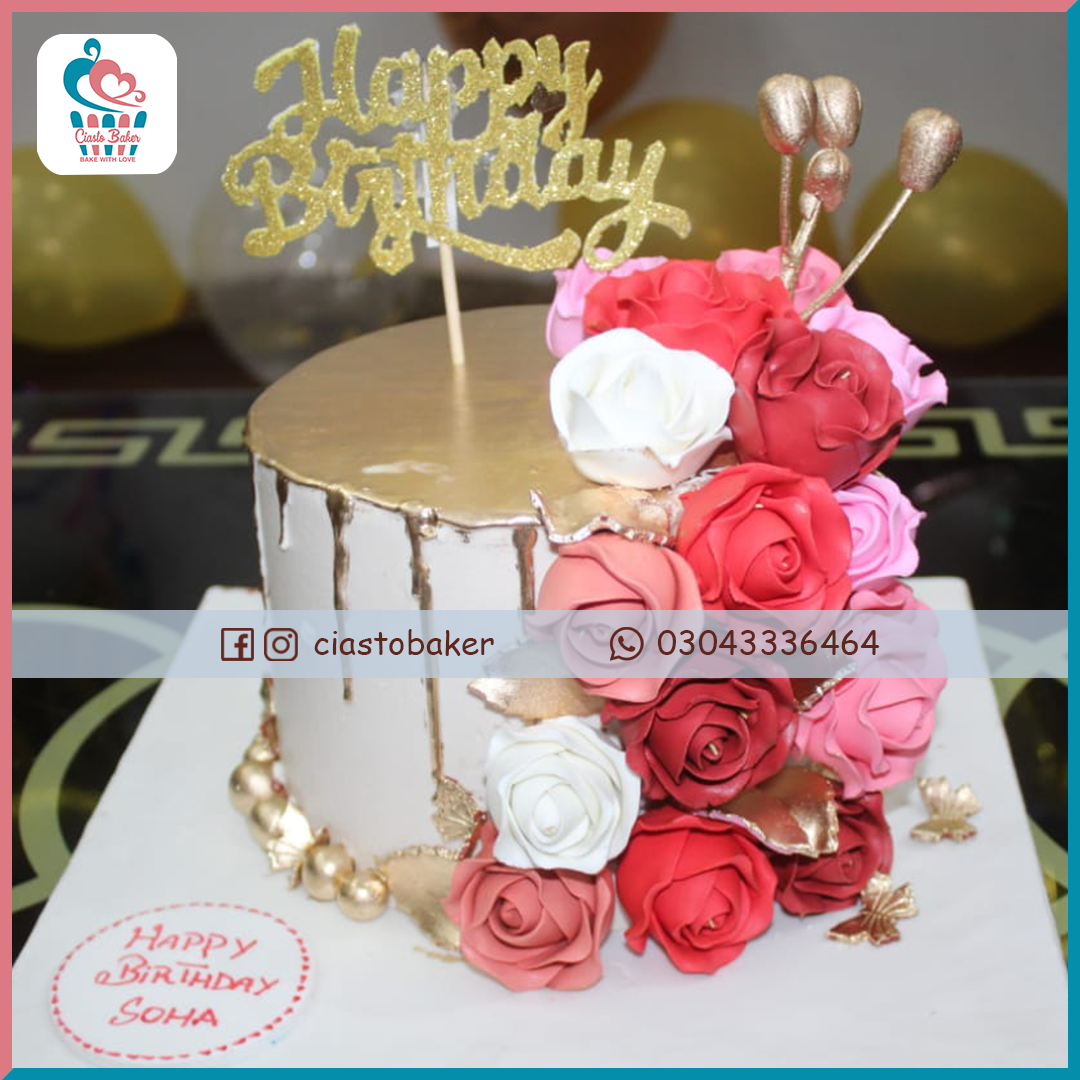 Luxury Floral Anniversary Cake