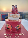Floral Engagement Cake Topper for Party