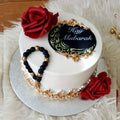 Floral Crescent Umrah Mubarak Cake